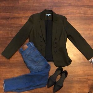 Military style dark green blazer